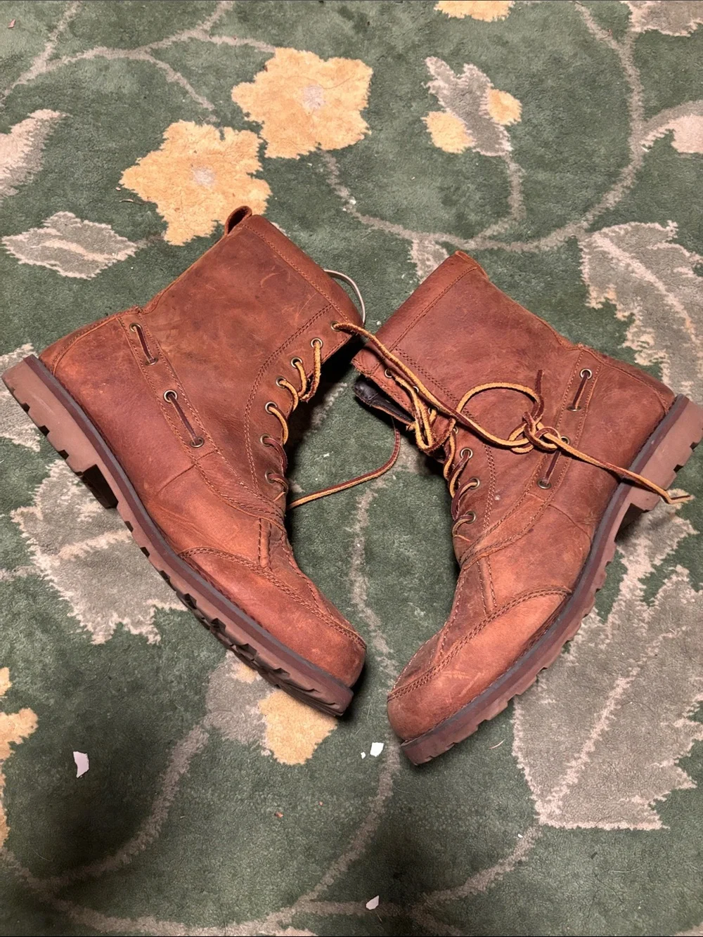 Polo by Ralph Lauren Chestnut Brown Leather Lace-Up Boots
